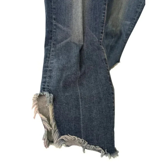 PAIGE Hoxton Straight Ankle Jeans Womens 28 Blue Denim Stretchy Raw Hem Med Wash - Picture 10 of 16